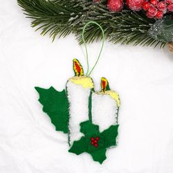 Decorative candles, Christmas ornament for kids advent calendar or Christmas tree decor