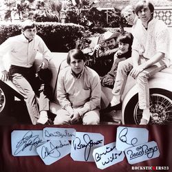 The Beach Boys autographs vinyl stickers Brian Wilson, Alan Jardine, Mike Love, Bruce Johnston, Carl Wilson..