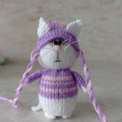 Toy amigurumi cat, cute cat, Knitted animals, Gift Cat