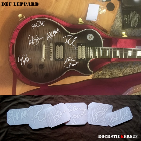 Def Salv Sticker Def Leppard stickers autographs vinyl Joe Elliot, Rick Savag | Inspire ...