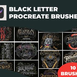Blackletter Procreate Brushes, Graffiti Letters Procreate, Blackletter Brush Procreate, Procreate Blackletter Brush
