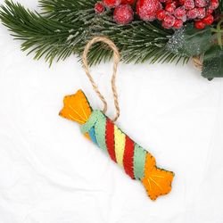 Christmas Cracker, hanging ornament for kids advent calendar or Christmas tree decor