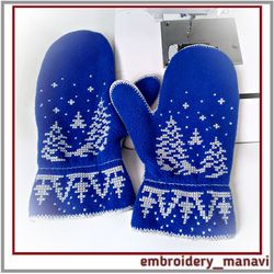 In The Hoop Embroidery Design Mittens French Cross Stitch