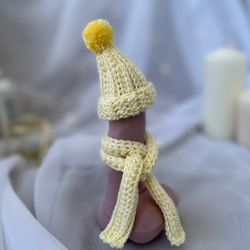 Cozy dick hat and scarf. Cock sock. Stocking stuffers for men.