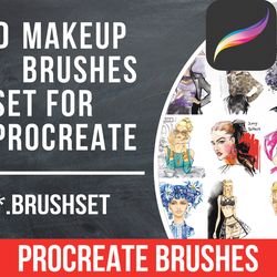 makeup procreate brushes, procreate makeup stamps, procreate makeup palette, procreate makeup template