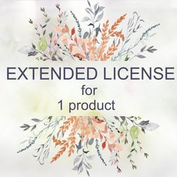 Commercial license, EXTENDED LICENSE / Single product - Digital Download Printable Watercolor Clipart.