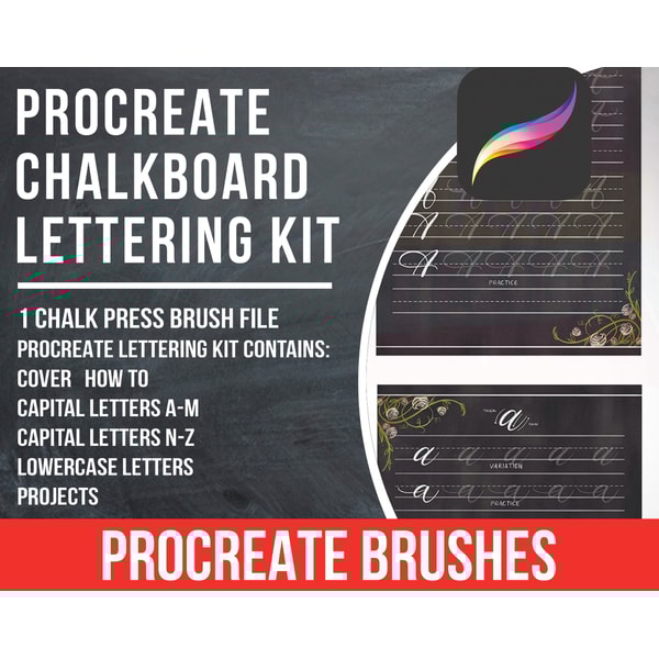Procreate Chalkboard Lettering Kit, Chalk Lettering Procreat - Inspire ...
