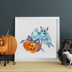 Halloween ghost cross stitch pattern PDF, pumpkin cross stitch, ghost cross stitch, halloween cross stitch