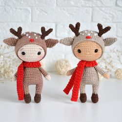 DIY PDF Crochet pattern Rudy – boy in Christmas reindeer costume