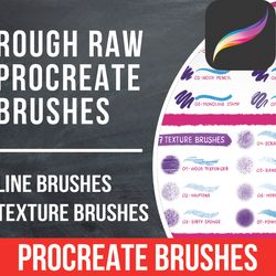 Rough Raw Procreate Brushes, Texture Brush Procreate, Rough Brush Procreate, Japanese Brush Procreate, Vintage Brush