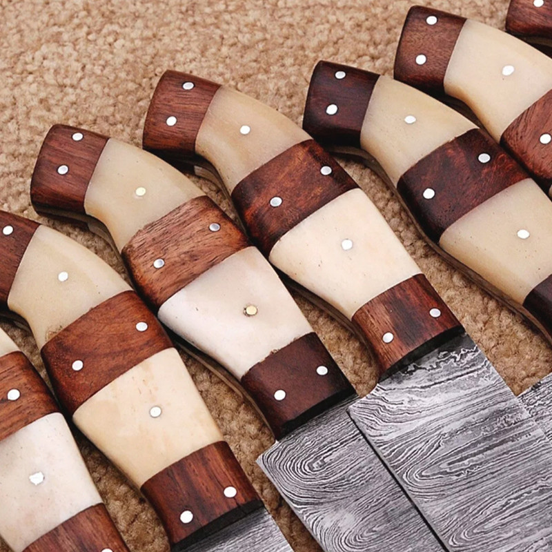 Custom Handmade Hand Forged Damascus Steel Chef Knife Sets Kitchen Knivejpg