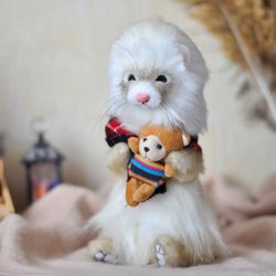 Ferret Bella. One for sale. Realistic toy. Ooak doll. Art doll animal