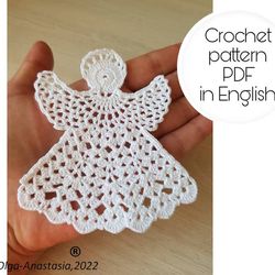 Angel crochet pattern , Christmas decor crochet pattern , crochet motif pattern , crochet pattern , decor crochet patter