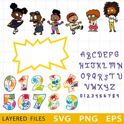 Afro Rugrats Bundle Layered SVG, Cricut file, Cut files, Layered digital vector file, Digital download, Decor, Decal