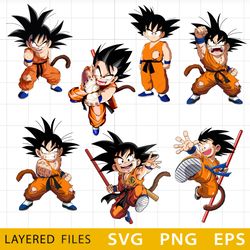 Dragon Ball Layered SVG, Goku SVG, Dragon Ball PNG, Dragon Ball Z Characters PNG, Dragon Ball Cricut