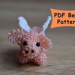 Cute beaded pig. You can do it with my clear easy pattern. Pig figurine tutorial.