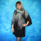 Hand knit gray Russian Orenburg shawl, Warm shoulder wrap, Goat down kerchief, Handmade stole, Wool cape, Cover up, Cape 7.JPG