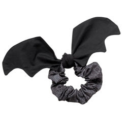 Halloween bat wings scrunchie, Spyder Web Halloween hair tie as goth hair accessory for Halloween party, Spooky gift