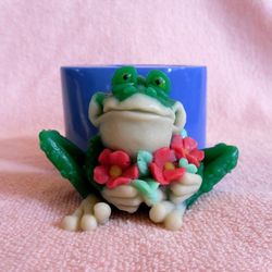 Frog with flowers - silicone mold