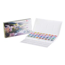 Professional Artistic Watercolor Paints Nevskaya Palitra White Nights, Cardboard Package, 36 Colors, 2.5 ml each