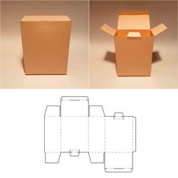 Packaging box template, package box template, self locking box, self lock box, SVG, PDF, Cricut, Silhouette, 8.5x11, A4