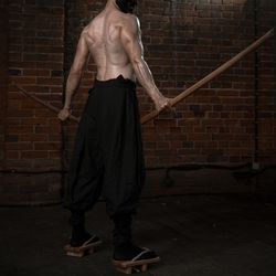 Iga-bakama stylization - ninja trousers for training and daily wear