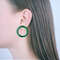 Green round earrings hoop wooden studs 3.jpg