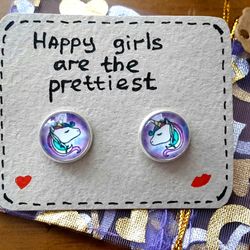 Unicorn Earrings Studs for girls