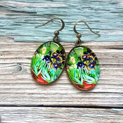 Van Gogh Irises earrings dangle