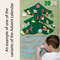 An example of a suspended Advent calendar for felt ornaments is in the form of a green Christmas tree and numbered pockets.jpg