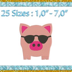 mini Pig machine embroidery design Instant Download
