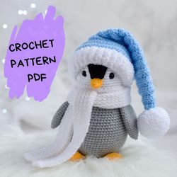 SET of 2 Amigurumi Crochet PATTERN "The little penguin Lo lo" with Crochet Accessories