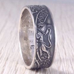 Silver Coin Ring (Canada) Unicorn