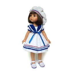 Paola Reina doll sailor outfit: sailor dress, beret and shoes. Corolle doll clothes