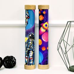 Outer space kaleidoscope. Astronomy gift for boy. Science teacher gift. Roommate gift for christmas eve box.