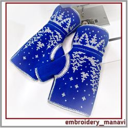 In the hoop Fingerless mittens machine embroidery design