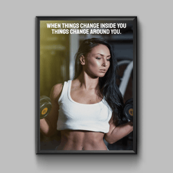 workout motivation quote poster, digital download