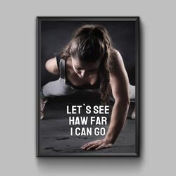 workout motivation quote poster, digital download