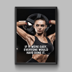 workout motivation quote poster, digital download
