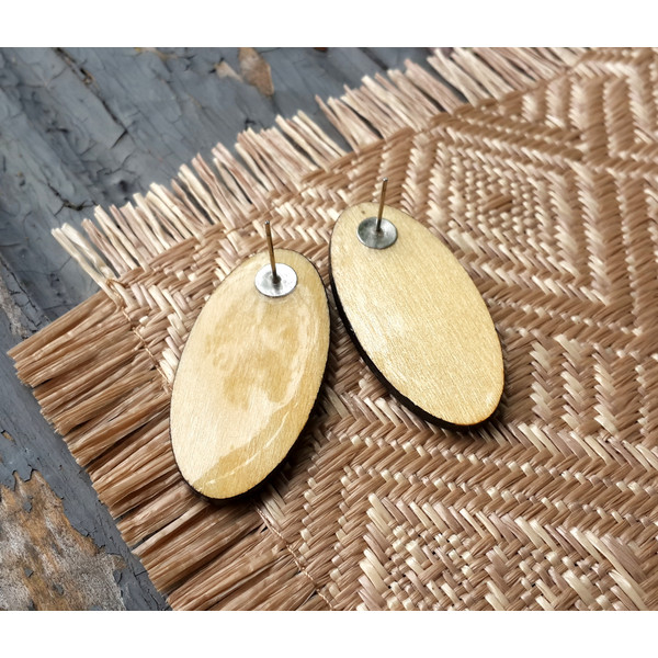 Black wooden earrings, black oval earrings, oval wooden earrings, big earrings 1.jpg