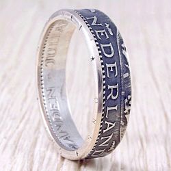 Silver Coin Ring (Netherlands) 1 guilder