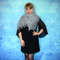 Hand knit gray shawl, Russian Orenburg shawl, Warm shoulder wrap, Goat down kerchief, Handmade stole, Wool cape, Cover up 6.JPG