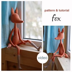 Doll fox sewing pattern PDF and step-by-step video tutorial