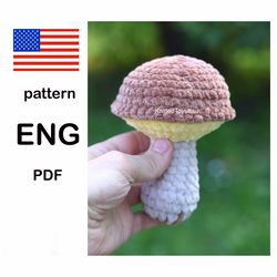 crochet amigurumi mushroom pattern autumn decor, Fall decor toy pattern, easy PDF autumn pattern