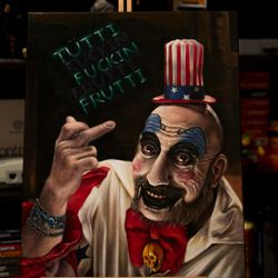 Original oil painting Captain Spaulding, House of 1000 Corpses, Rob Zombie, Hand painted