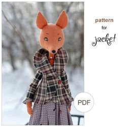 Doll clothes pattern - boho jacket for doll fox - pdf digital