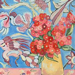 flowers painting gum blossom oil painting on canvas fauvism painting matisse inspired flowers painting australian flower