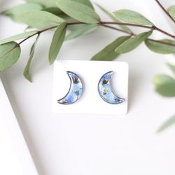 floral earrings jewelry women accessories moon earrings