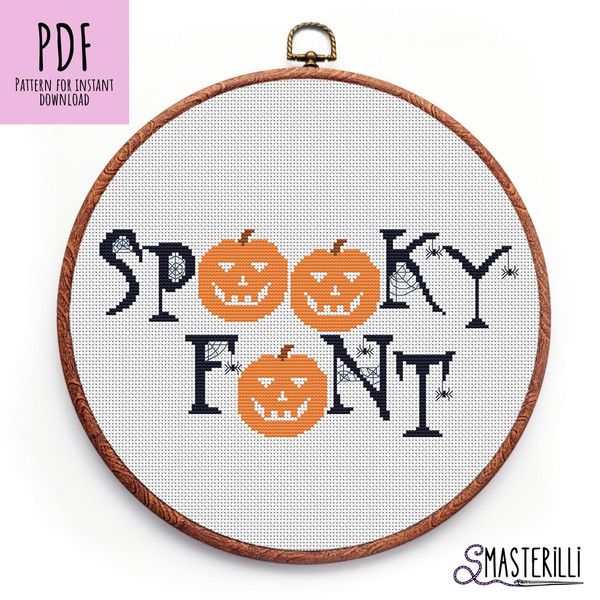 Halloween gothic alphabet cross stitch pattern PDF by Smasterilli.jpg