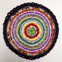 Colored Handmade Round Rag Rug.Russian Country style.Rustic decor